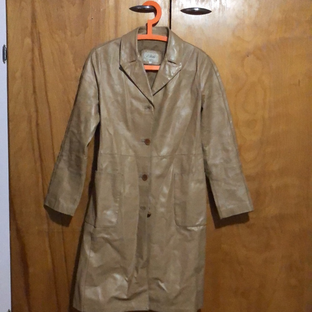I Poli Tan Leather Trench Coat